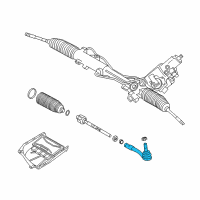 OEM 2014 BMW 535i Steering Tie Rod End Left Diagram - 32-10-6-784-790