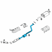 OEM Kia Forte Center Muffler Assembly Diagram - 28650A7400