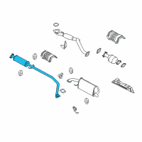 OEM 2010 Pontiac G3 Exhaust Muffler Assembly (W/ Exhaust Manifold Pipe) Diagram - 96654214