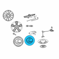 OEM Lexus RX400h Ornament Sub-Assy, Wheel Hub Diagram - 42603-48070