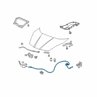 OEM Honda Wire Assembly, Hood Diagram - 74130-TK6-A01