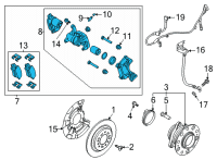 OEM 2022 Kia Carnival Brake Assy-Rr Wheel Diagram - 58210R0000
