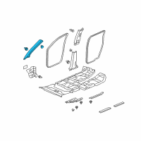 OEM 2012 Honda Pilot Garnish Assy., L. FR. Pillar *NH220L* (CLEAR GRAY) Diagram - 84151-SZA-A01ZA