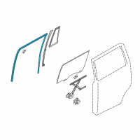 OEM Infiniti QX56 Glass Run-Rear Door Window, RH Diagram - 82330-1LA1A