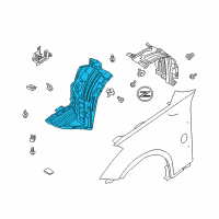 OEM 2008 Nissan 350Z Protector-Front Fender, Front RH Diagram - 63844-CF40A