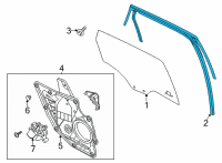 OEM 2021 Ford Escape RUN - DOOR GLASS Diagram - LJ6Z-7825766-D