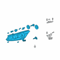 OEM 2010 Honda Accord Headlight Assembly, Driver Side Diagram - 33150-TA0-A01