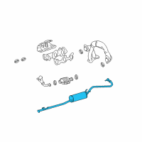 OEM 2001 Toyota Tacoma Muffler & Pipe Diagram - 17405-07030