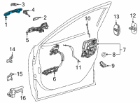 OEM Lexus NX350h HANDLE ASSY, FR DOOR Diagram - 69210-78070-A0