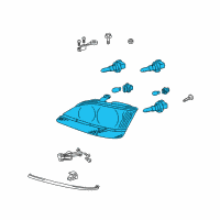 OEM 2002 Lexus RX300 Headlamp Assembly, Right Diagram - 81110-48080