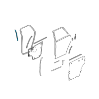 OEM 2005 Saturn Vue Weatherstrip-Rear Side Door Auxiliary Diagram - 22629166