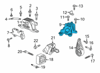 OEM 2022 Buick Envision Side Transmission Mount Diagram - 84356446