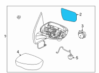 OEM 2016 Nissan Rogue Door Mirror Glass LH Diagram - 96366-4BA0A