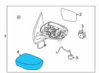 OEM 2017 Nissan Rogue Mirror Body Cover, Passenger Side Diagram - 96373-9TB0A