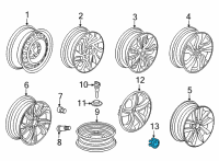 OEM 2022 Honda Passport Cap Assembly, Wheel Center Diagram - 44732-T2A-A21