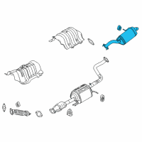 OEM Kia Soul Rear Muffler Assembly Diagram - 28710B2500