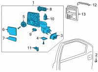 OEM 2021 GMC Sierra 3500 HD Mirror Assembly Diagram - 84944543