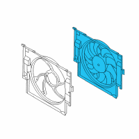 OEM BMW 528i xDrive Radiator Condenser Cooling Fan Assembly Diagram - 17-41-8-642-161