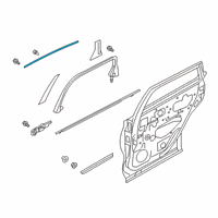 OEM 2021 Infiniti QX50 Moulding-Rear Door Sash, Front RH Diagram - 82282-5NA0A