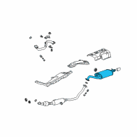 OEM 2009 Toyota Corolla Muffler & Pipe Diagram - 17430-0D460