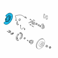 OEM Infiniti Q60 Rear Brake Plate Assembly, Left Diagram - 44030-JK06A