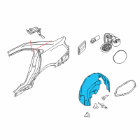 OEM 2018 Ford Police Interceptor Sedan Wheelhouse Liner Diagram - AG1Z-5428370-A