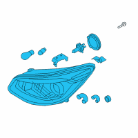 OEM Kia Soul Passenger Side Headlight Assembly Diagram - 92102B2270