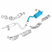 OEM Nissan Sentra Exhaust, Main Muffler Assembly Diagram - 20100-4FU2A