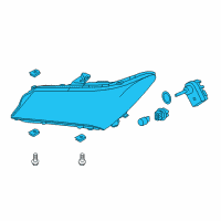 OEM 2015 Acura MDX Passenger Side Headlight Led Diagram - 33100-TZ5-A01