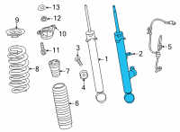 OEM 2022 Acura TLX Shock Absorber Unit, Left Rear Diagram - 52621-TGV-A53