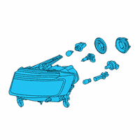 OEM 2017 Jeep Grand Cherokee Headlight Assembly Composite Diagram - 68110997AF