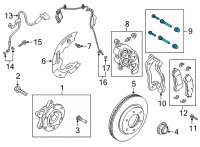 OEM 2021 Ford Bronco Caliper Mount Kit Diagram - EB3Z-2C150-A