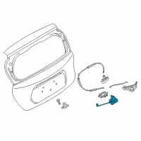 OEM 2018 Nissan Versa Back Door Lock Assembly Diagram - 90502-1HM1A