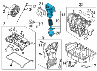 OEM 2021 Hyundai Sonata Oil Filter Assembly Diagram - 26310-2S000
