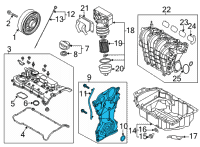 OEM Hyundai Santa Cruz Cover Assembly-Timing Chain Diagram - 21350-2S302