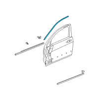 OEM 2003 Honda Accord Molding, R. FR. Door Sash Diagram - 72425-SDA-A01