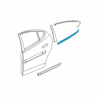 OEM 2004 Pontiac Grand Prix Molding Asm-Rear Side Door Window Belt Reveal Diagram - 15919456