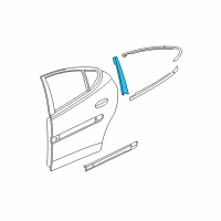 OEM 2008 Pontiac Grand Prix Applique Asm-Rear Side Door Window Frame Front Diagram - 15272733