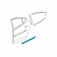 OEM 2008 Pontiac Grand Prix Molding Asm, Rear Side Door Center (RH) Diagram - 19120792