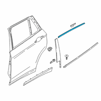 OEM BMW X2 Window Frame Cover, Rear Left Door Diagram - 51-35-7-420-837