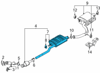 OEM 2021 Kia Sorento Muffler Assy-Center Diagram - 28650R5360