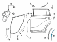 OEM 2020 Toyota Highlander Rear Weatherstrip Diagram - 67887-0E090