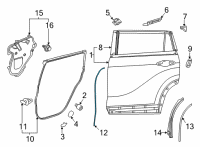 OEM 2020 Toyota Highlander Front Weatherstrip Diagram - 67896-0E060