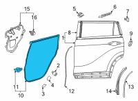 OEM 2022 Toyota Highlander Door Weatherstrip Diagram - 67871-0E080