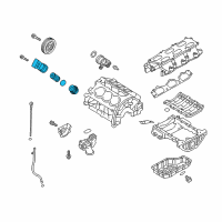 OEM 2014 Hyundai Genesis Oil Filter Complete Assembly Diagram - 26300-3C701