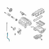 OEM 2016 Hyundai Genesis Coupe Oil Level Gauge Guide Diagram - 26612-3C701