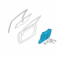 OEM Hyundai Front Left Driver Side Power Window Regulator Diagram - 82471-2L001