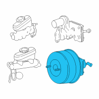 OEM 2000 Ford Mustang Booster Assembly Diagram - F9ZZ-2005-AA