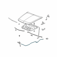 OEM 2011 Cadillac STS Cable, Hood Primary Latch Release Diagram - 25745994