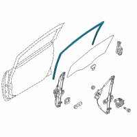 OEM 2013 Kia Rio Run Assembly-Front Door Window Glass Diagram - 825301W000